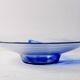 Vintage Bormioli Rocco Art Glass Bowl: Cobalt Blue Swirl Centerpiece