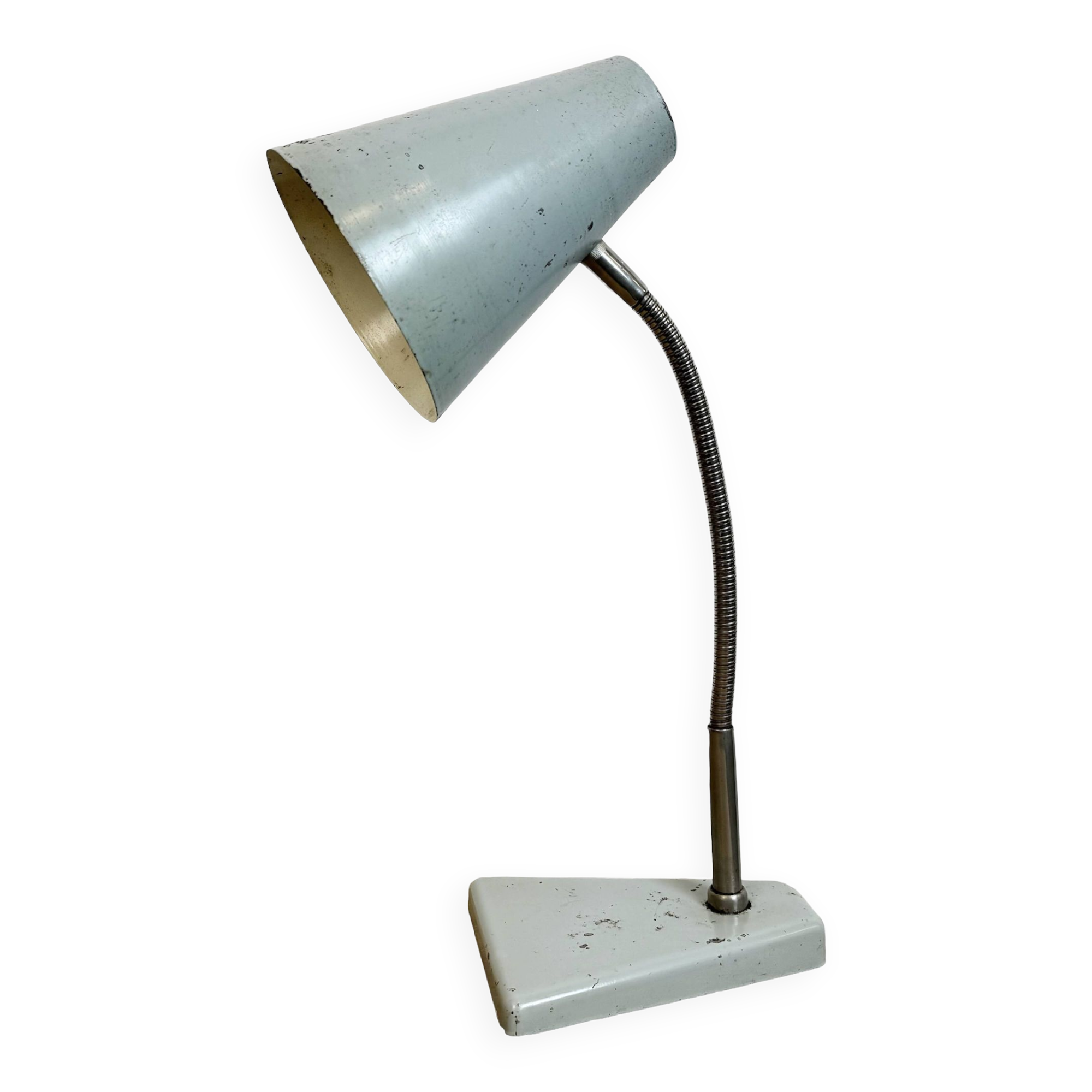 Grey Industrial Gooseneck Table Lamp from Zaos, 1960s