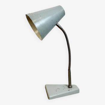 Lampe de Bureau Industrielle Grise à Col de Cygne de Zaos, 1960s