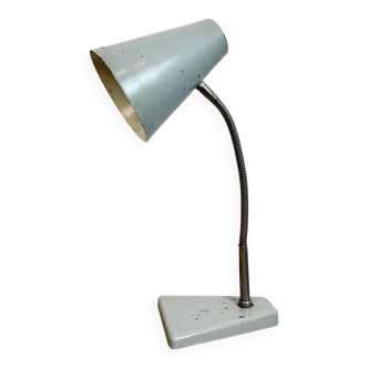 Lampe de Bureau Industrielle Grise à Col de Cygne de Zaos, 1960s