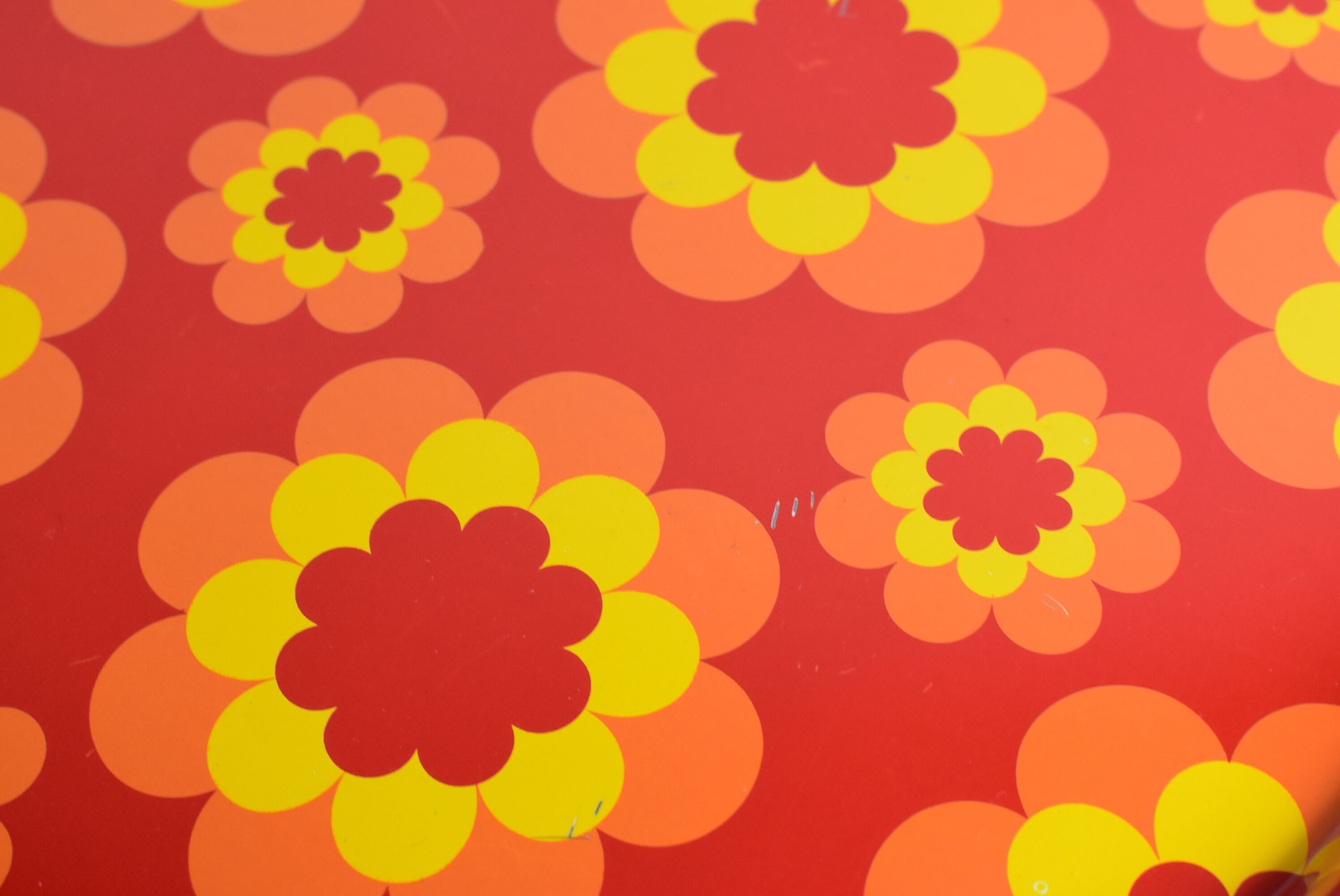 Vintage orange flower tray.