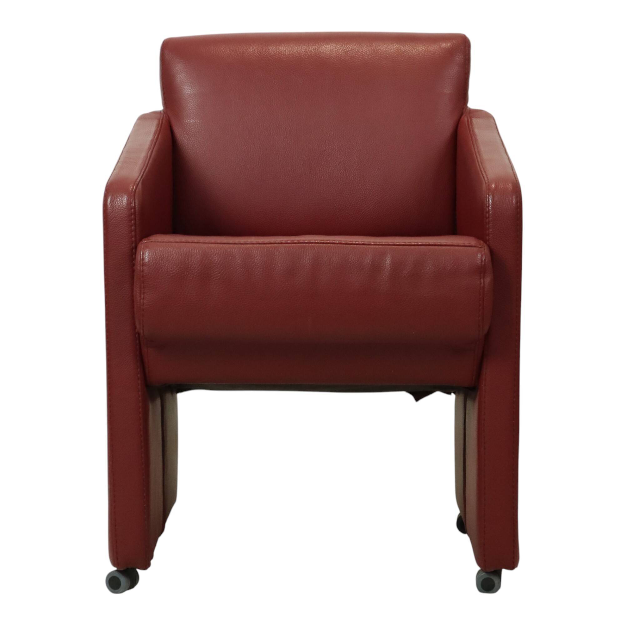 Canapés et fauteuils vintage rouges en similicuir de haute qualité