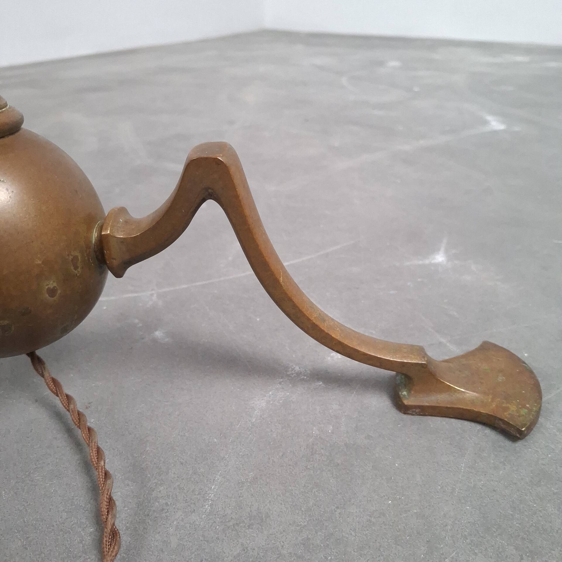 Art and Craft tripod floor lamp in bronze.