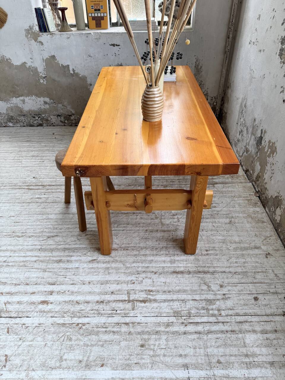 Farmhouse table, mountain furniture from the 50s