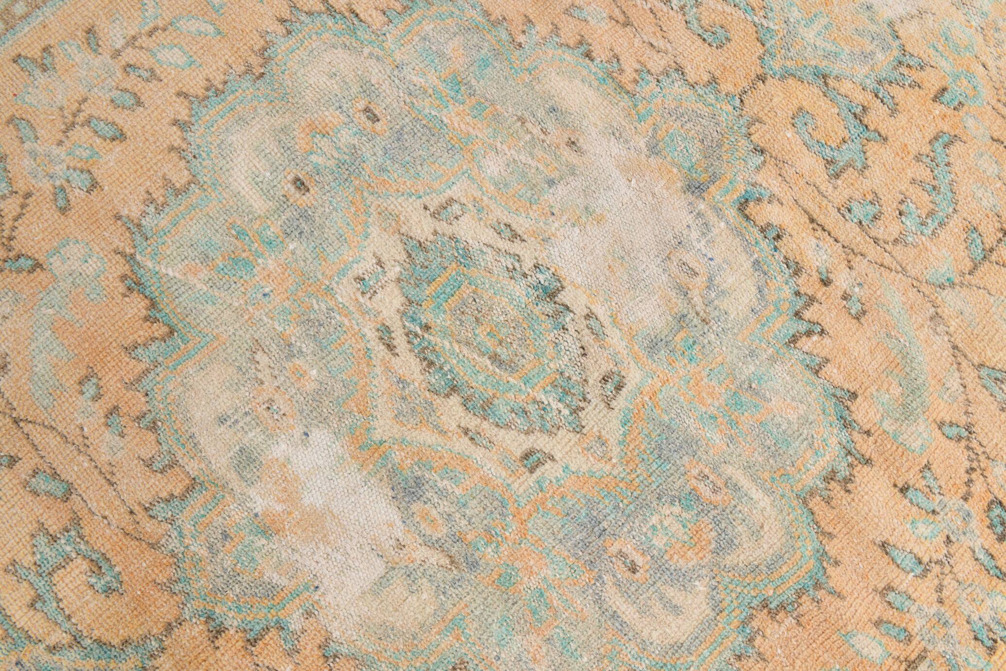 6x9 Pale Orange Oriental Vintage Rug 182x270Cm SK 21429
