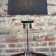 Designer lamp in chrome metal and Altuglass 1990s Ht 85 cm