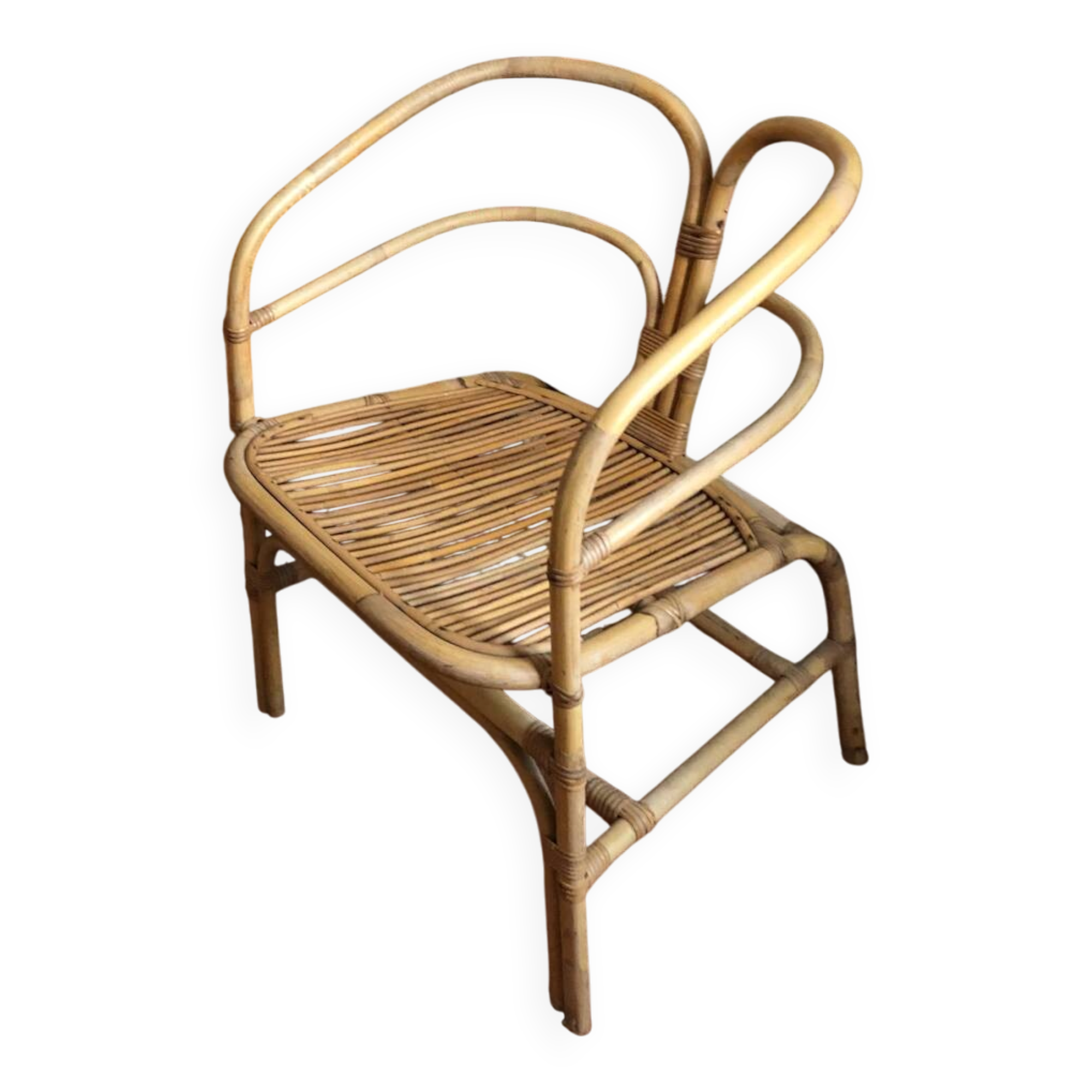 Fauteuil Chaise en rotin / osier vintage