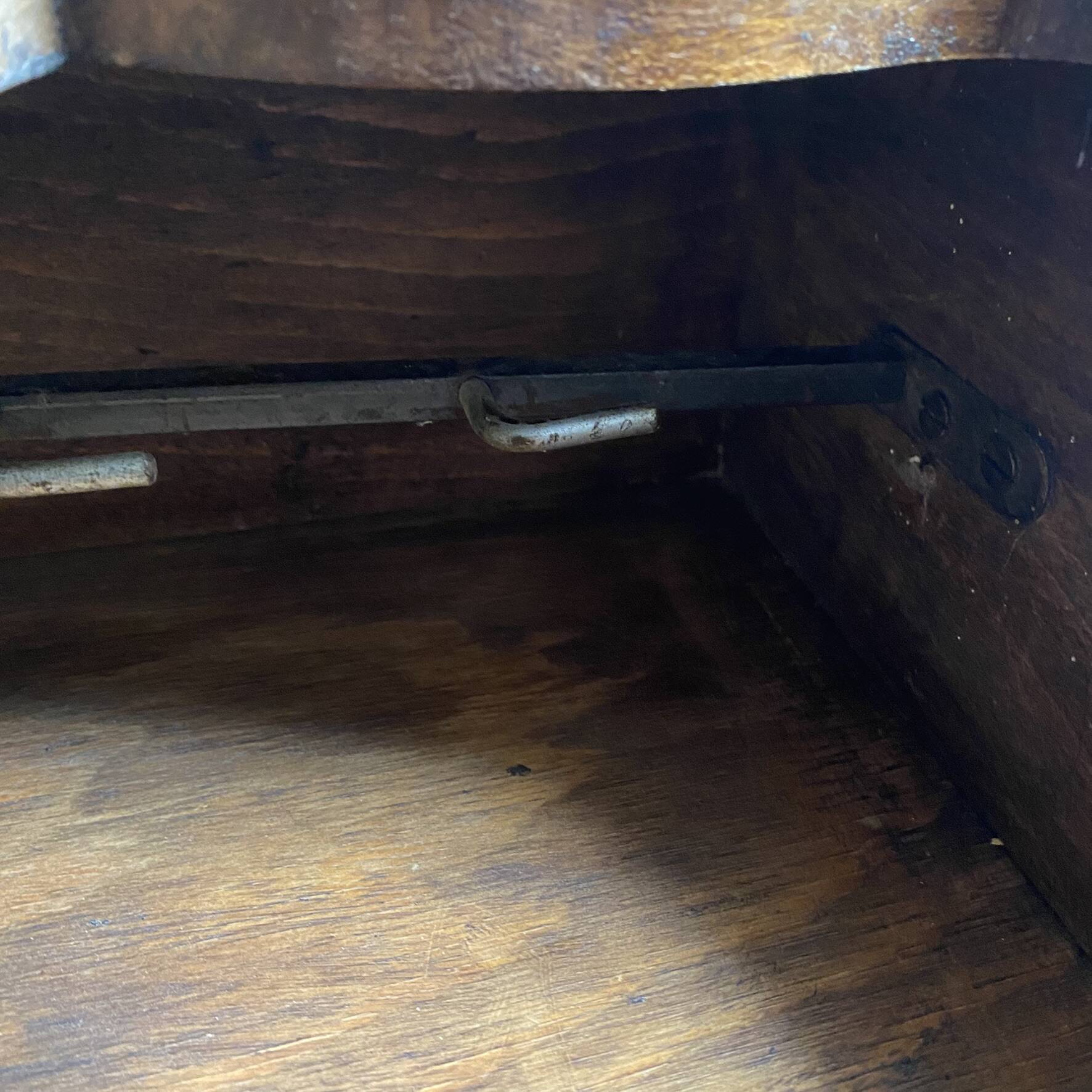 Old carved wooden kitchen shelf