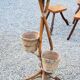 Rattan and bamboo plant holder from the 50s