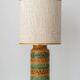 Lampe de table en céramique de style Bitossi des années 1960, émail vert ocre.