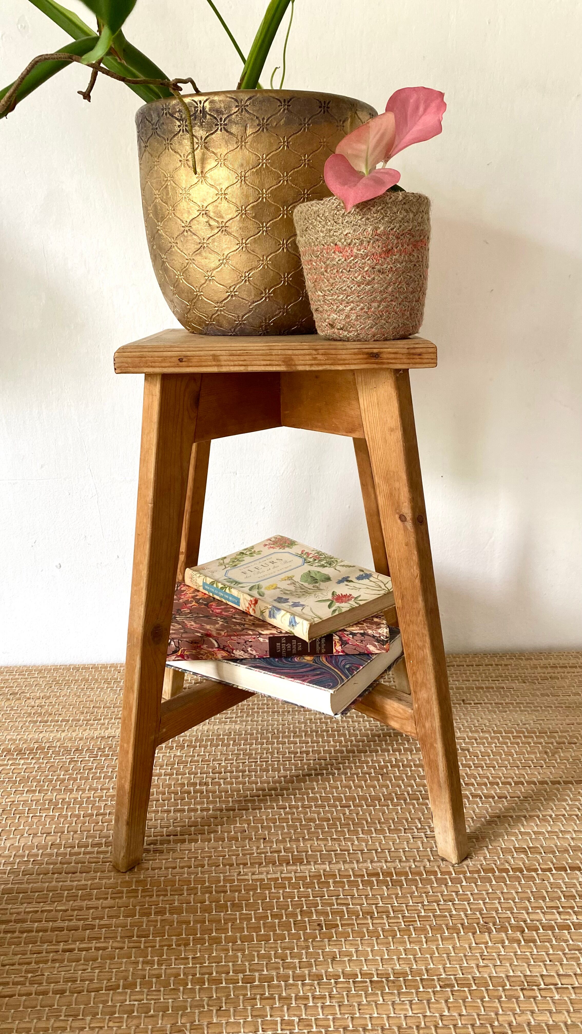 Wooden stool or plant door