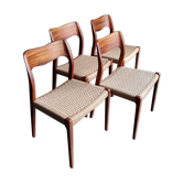 4 chaises en palissandre par Niels Otto Møller modèle 71, Danemark 1950