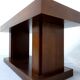 Console, in brown oak veneer, french work of the 50s