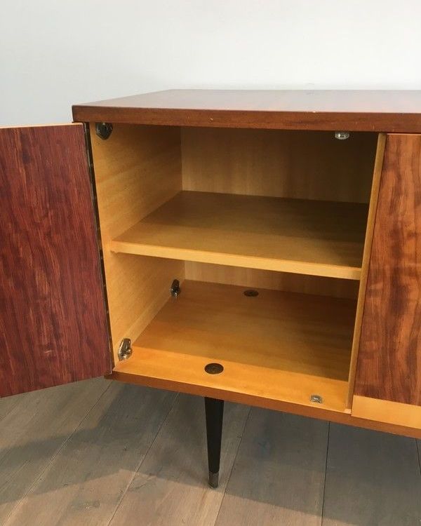 Mahogany enfilade on a blackened wooden base