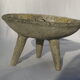 Coupe Vintage tripode Céramique façon lave et décor rupestre