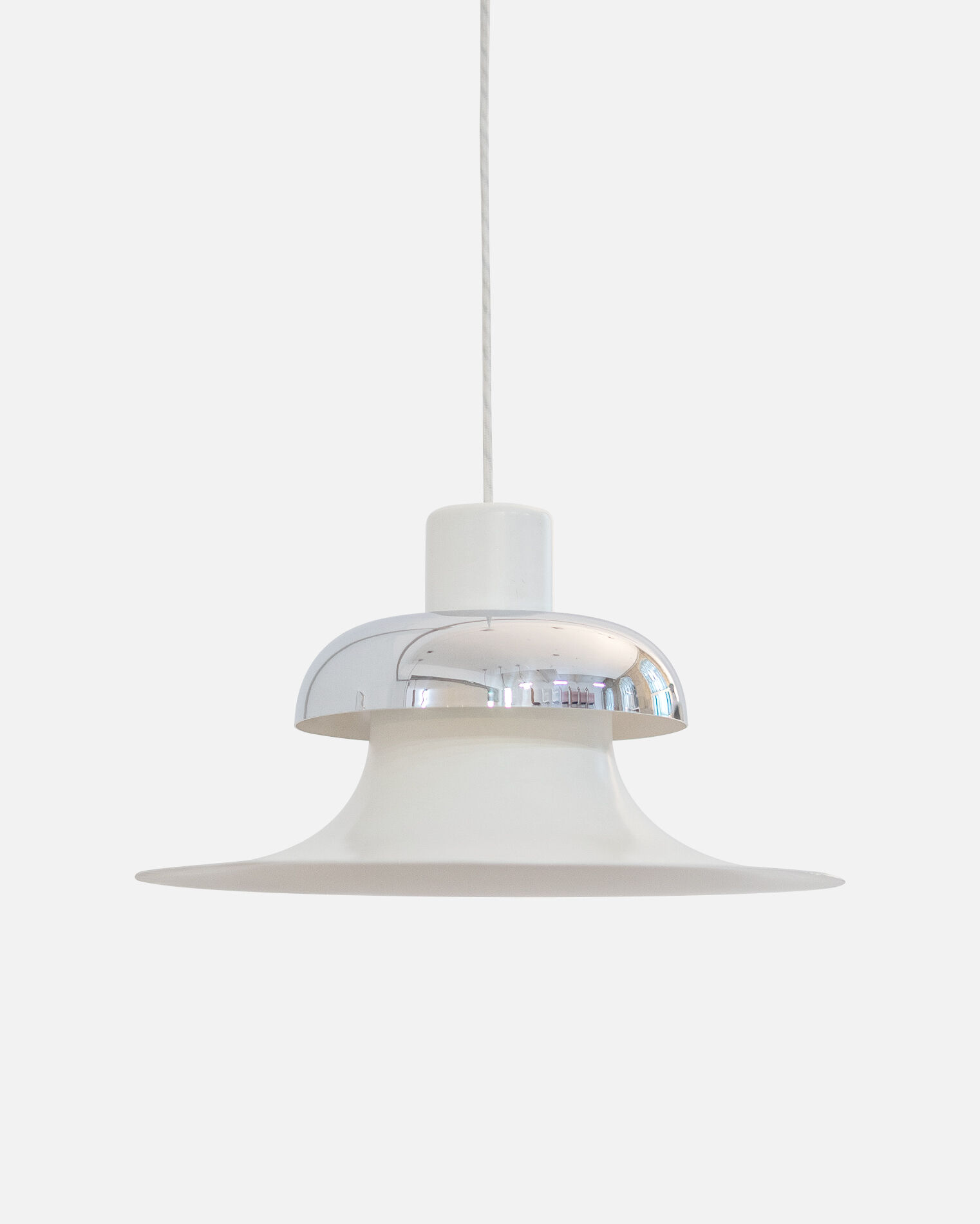 Mandalay White and Silver Pendant Lamp by Andreas Hansen for Louis Poulsen, Denmark