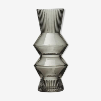 Vase en verre gris 16cm