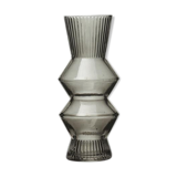 Grey glass vase 16cm
