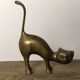 Animaux "le chat et le chevreuil" en laiton doré vintage 60