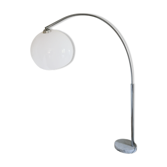Floor lamp design Lampshade White / chrome and marble