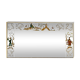 Brasserie mirror in gilded glass with a design of chinoiserie scenes.