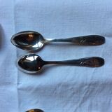 12 small art deco spoons, silver metal