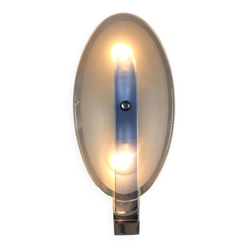 Applique murale vintage en verre et métal, design italien, années 1960