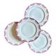 Set of 4 vintage flat plates in Limoges porcelain