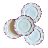 Set of 4 vintage flat plates in Limoges porcelain