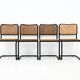 Set of 4 black dining chairs, B32 style by Marcel Breuer.