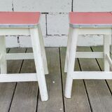 Pair of wooden stools 50s