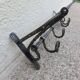 Hammered wrought iron coat rack, sliding pads, Edgard Brandt style, art deco 30s 40s