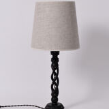 Turned wood twist lamp, 1960s.