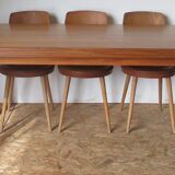 70's chrome teak table