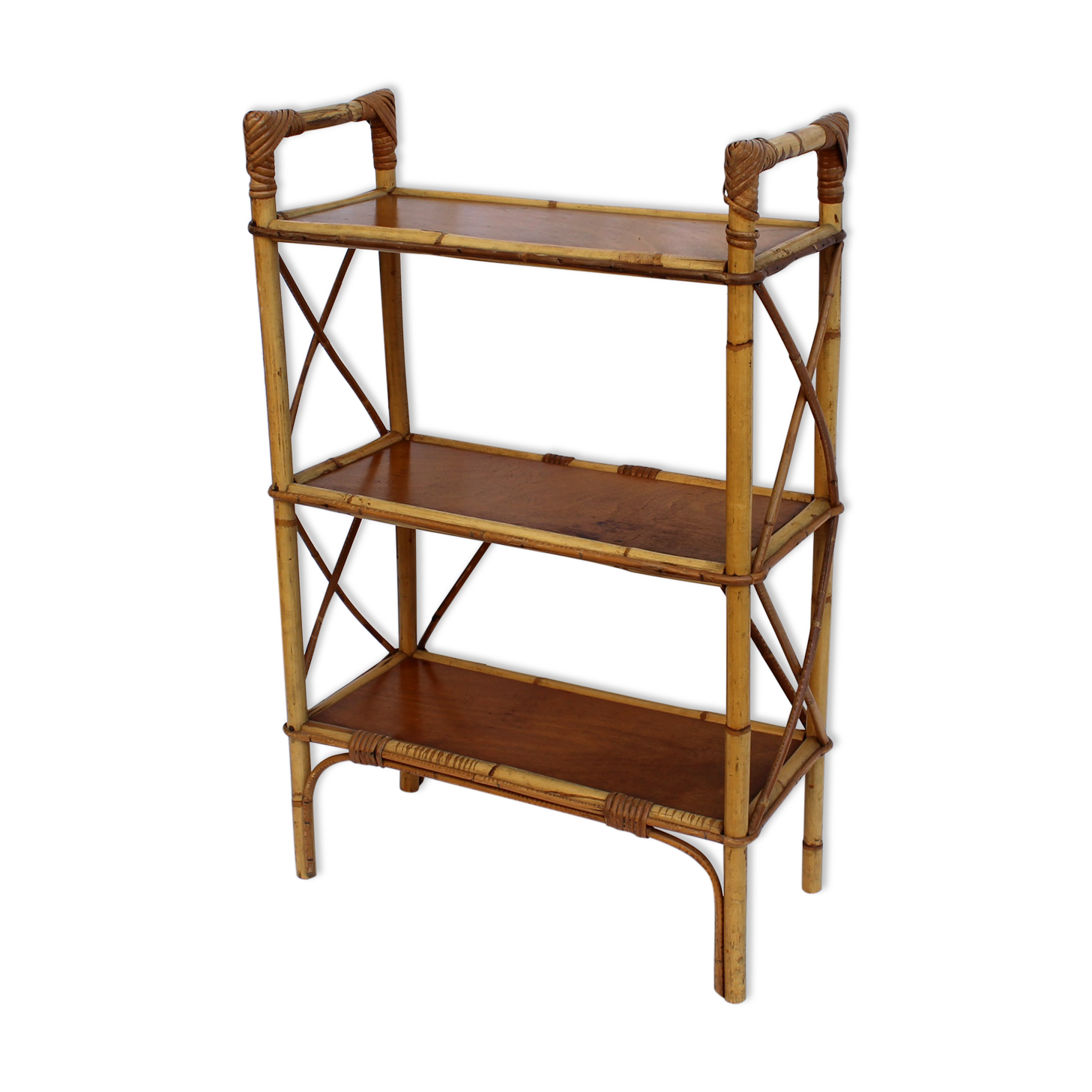 Bamboo and rattan shelf