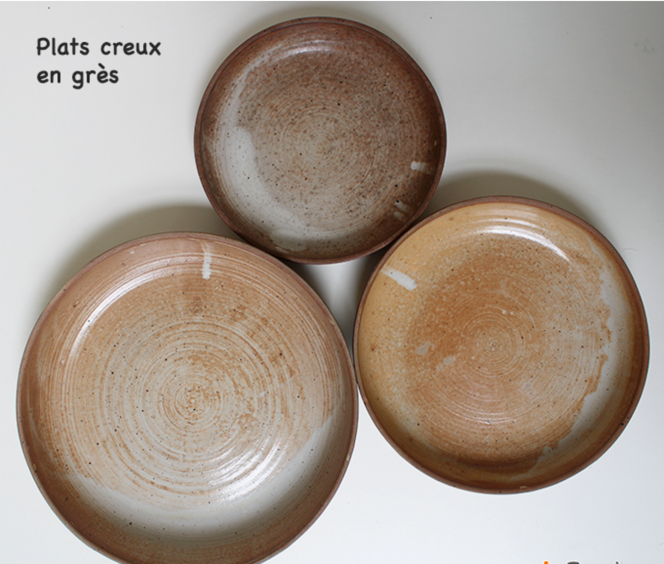 Set of trundle sandstone dishes