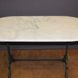 Bistro table in marble and cast iron around 1900