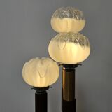 Mid-Century Murano Glass Floor Lamp in Wood and Metal with 3 Light Points