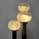 Mid-Century Murano Glass Floor Lamp in Wood and Metal with 3 Light Points