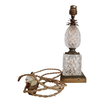 Lamp foot chiseled glass pineapple