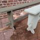 Pair of patinated benches