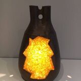 Ceramic and orange-yellow glass lamp