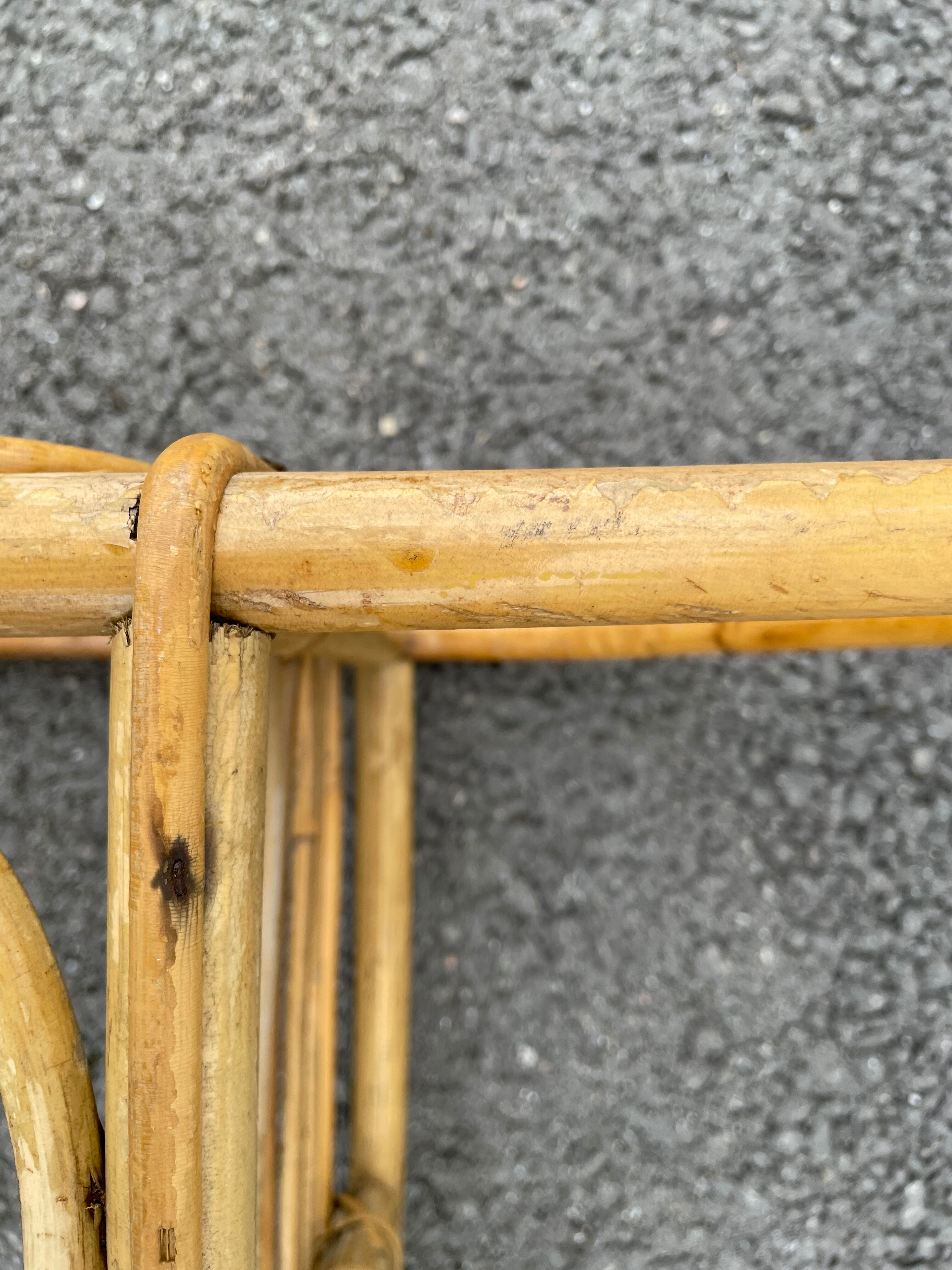 Vintage rattan wall shelf