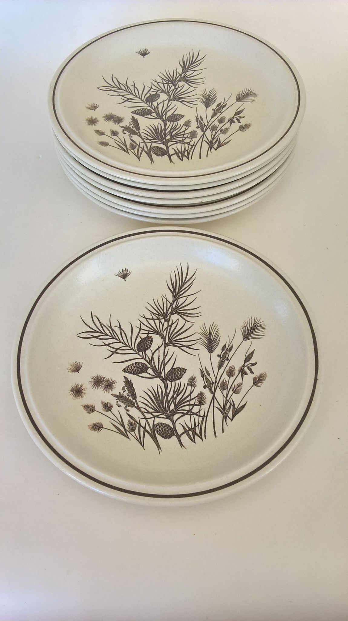 8 flat plates W.H. Grindley "Pinewood"