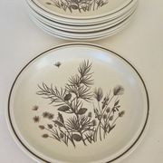 8 flat plates W.H. Grindley "Pinewood"