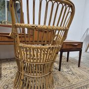 Fauteuil en Rotin Bambou vintage 1950s design -H85cm