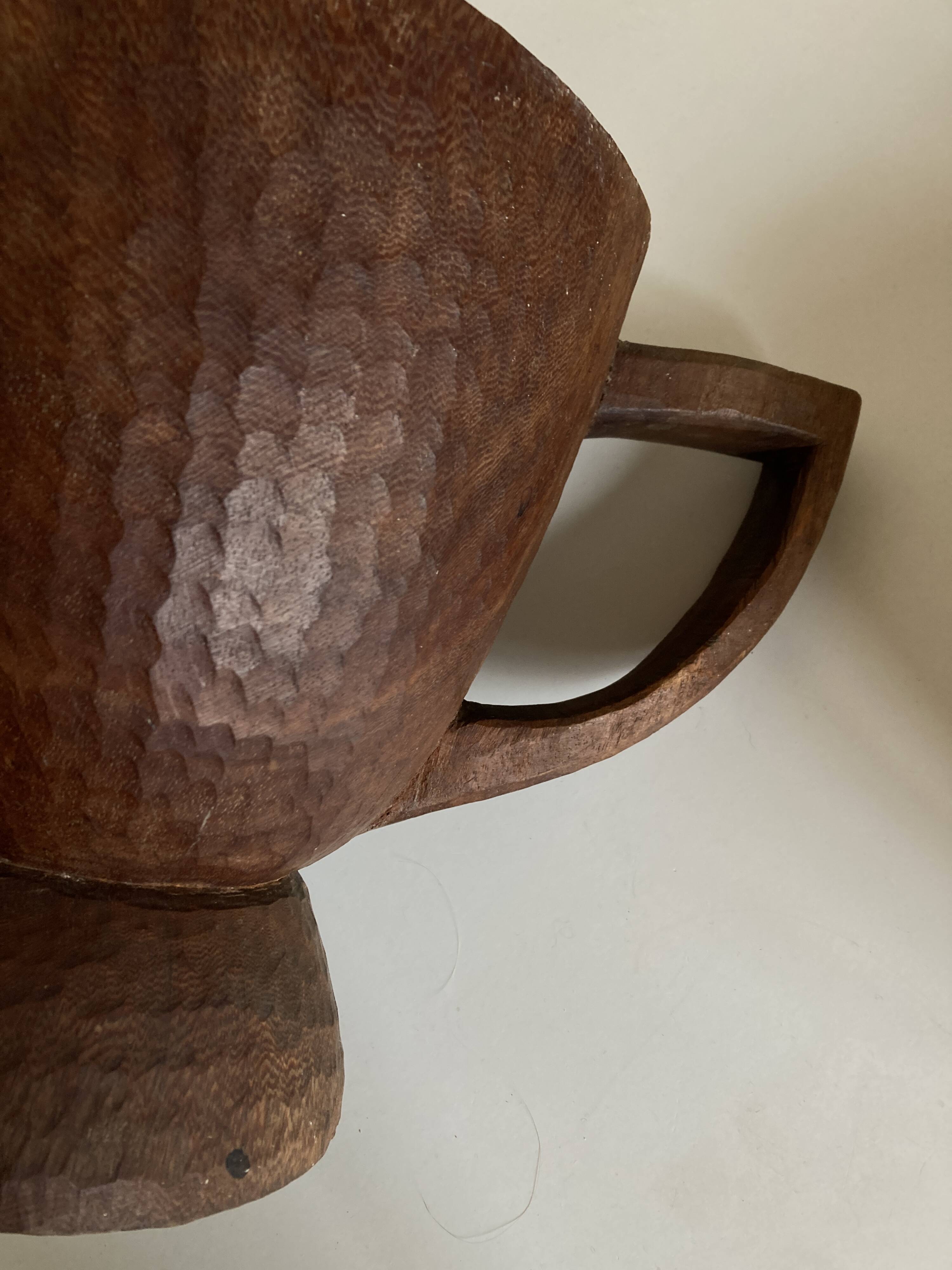 Midcentury Cubist XXXL Cup in West African Monoxyl Wood