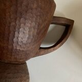 Midcentury Cubist XXXL Cup in West African Monoxyl Wood