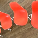 4 Charles Eames DSS chairs for Vitra, Poppy Red