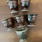 Tasses à café en grès pyrite La Borne